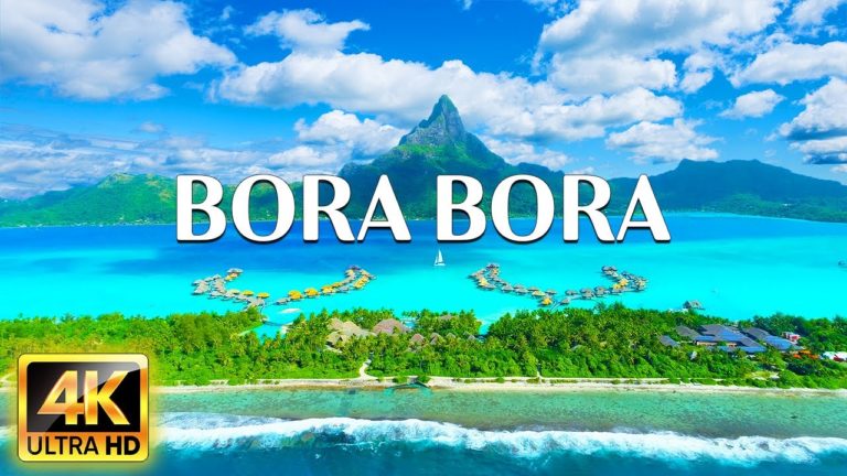 FLYING OVER BORA BORA (4K UHD) – Soft Piano Music With Amazing Nature Videos For Stress Relief