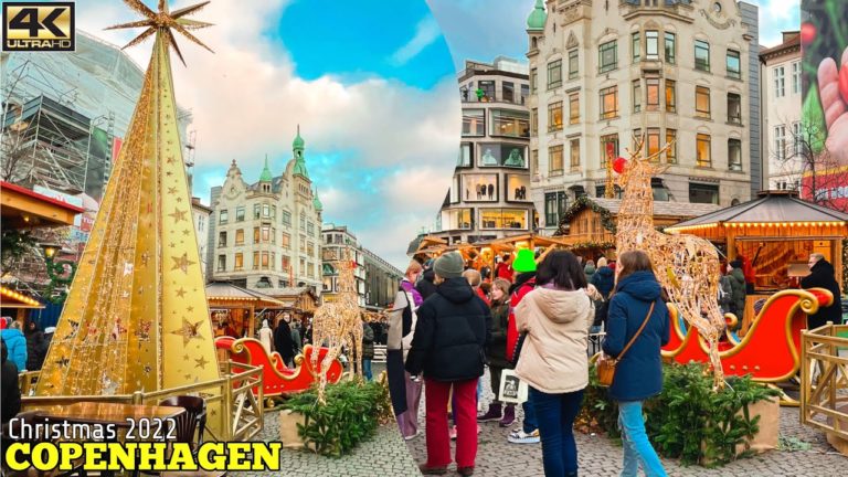 Copenhagen Christmas Markets 2022, Højbro plads, 4K Walking Tour #julemarked #Denmark