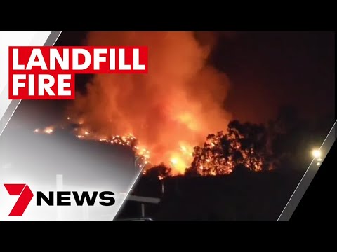 Fire at landfill site on Brisbane's southside goes up in flames | 7NEWS