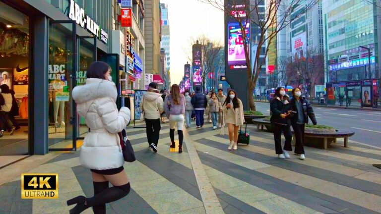 Gangnam Seoul Winter Walking Tour 4k – South Korea 2023 강남 서울